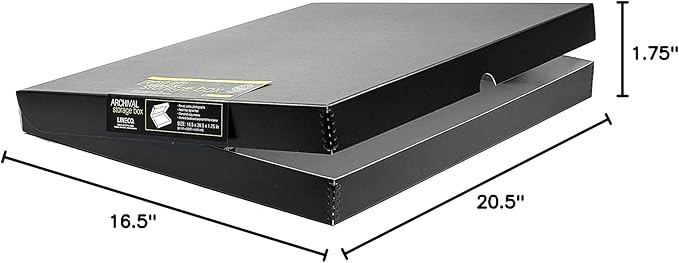 Lineco 16x20 Black Clamshell Archival Folio Storage Box, 1.75" Deep. Acid-Free with Metal Edge. Preserves Picture Longevity, Organize Photos or Documents, Crafts, DIY - Image 7