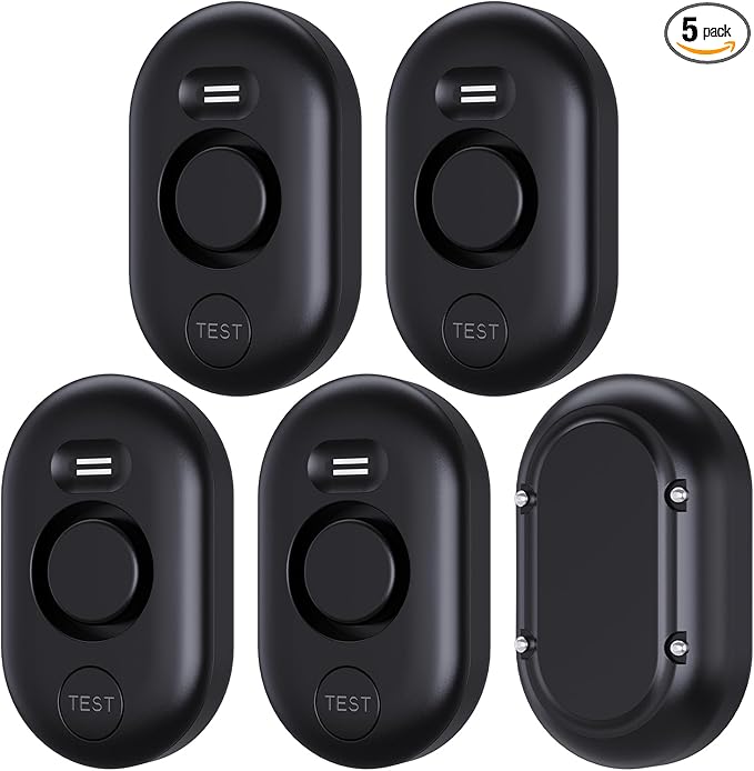 5 Pack WD60 Water Leak Detectors for Home, 100dB Water Sensor Alarm for Basement, Leakage Detection Device for Pipe/Drain/Under Sink Drip, Floor Flood in Bathroom/Kitchen/Toilet/Laundry Room, Black by METAK
