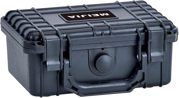 MEIJIA Portable All Weather IP67 Waterproof Protective Case, Hard Case,Camera Case With Customizable Foam,Fit Use of Drones, Cameras,Equipments (Black, 8.12x6.56x3.56inches) by MEIJIA
