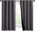NICETOWN 100% Blackout Curtains with Black Liners, Thermal Insulated Full Blackout 2-Layer Lined Drapes, Noise Cancellation Window Draperies for Dining Room (Grey, 2 Panels, 55-inch W by 57-inch L) by NICETOWN