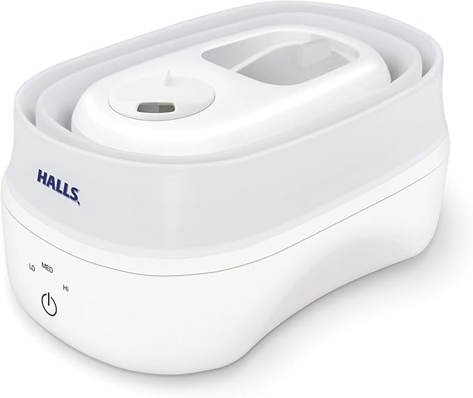 Crane x HALLS Collapsible Cool Mist Humidifier for Bedroom and Office, 1 Gallon Portable Humidifier for Travel and Easy Storage, Blue and White - Image 2