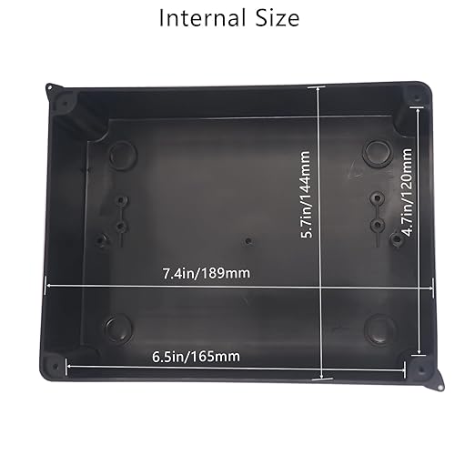 Junction Box, 2Pcs Reserved Holes Electrical Boxes Waterproof IP65 ABS Plastic Electrical Power Cord Enclosure Project Box Black 7.9 x 6.1 x 3.1 inch(200x155x80mm) - Image 5