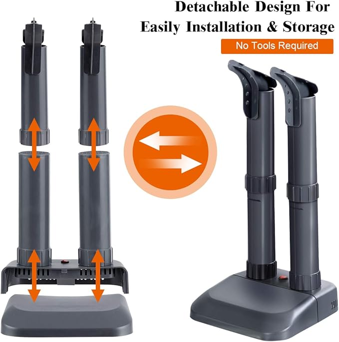 COSTWAY Boot Dryer, Electric Shoe Dryer and Warmer with Heat Blower, Fast Drying, Overheat Protection, Easy to Assemble, Shoe Dryer for Work Boots, Shoes, Gloves and Socks (2-Shoe) - Image 6