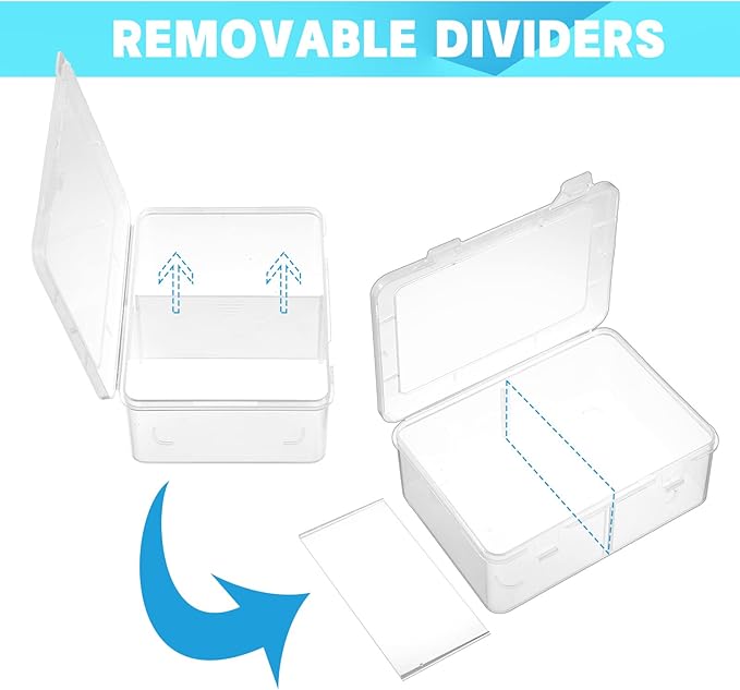Vicenpal 300 Card Storage Box Compatible with Mtg TCG Clear Plastic Trading Card Storage Box with Removable Divider Hard Trading Deck Case for Baseball Football Game Organizer Collector(4 Pcs) - Image 4