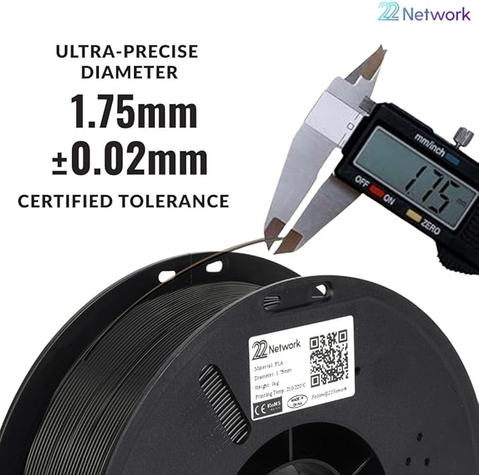 22 Network PLA 3D Printer Filament 1.75mm, 1kg Spool (2.2lbs), Dimensional Accuracy ±0.02mm, Fit Most FDM Printers (Orange) - Image 6
