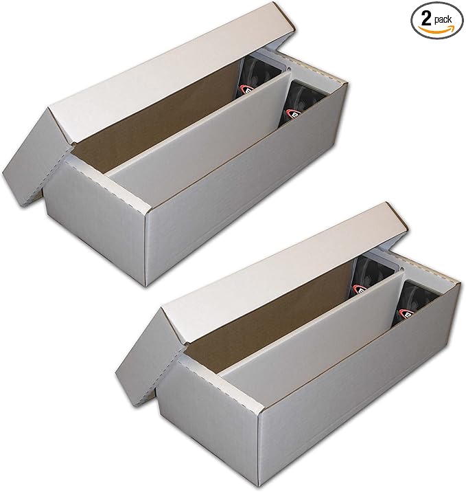 BCW Shoe Storage Card Box - 2 ct | Cardboard Box for Trading Cards, Gaming Cards, and Collectibles | Holds 1600 Standard Cards or 300 3x4 Toploaders | Gaming Card Organizer Box | Assembly Required by BCW