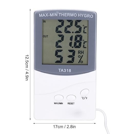 Indoor Outdoor Thermometer, Accurate Digital Hygrometer Indoor Thermometer Humidity Meter with Probe, Large Screen Temperature Humidity Monitor for Home, Office, Garden - Image 5