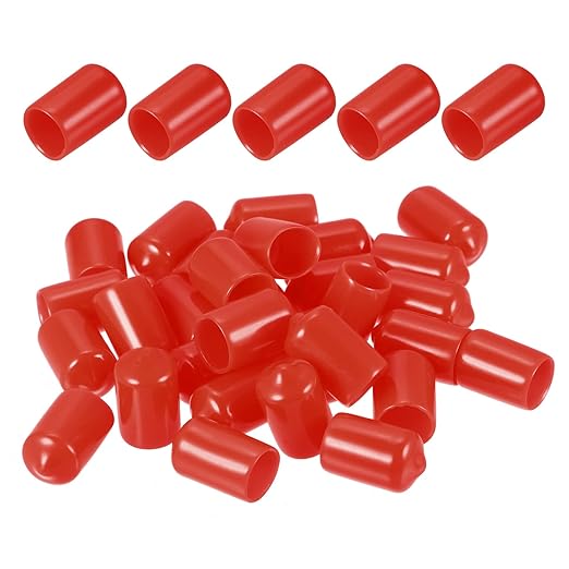 DMiotech 100 Pack 11mm ID Red Screw Thread Protectors Rubber End Caps Bolt Covers for Screw Bolt Furniture Pipe by DMiotech