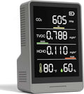 5-in-1 Professional Indoor Air Quality Monitor Indoor Portable CO2 Monitor | Temperature | Formaldehyde Detector | Humidity TVOC | Air Quality Tester - Confined Space Clean Air Monitor (Ink Grey) by PinoTec