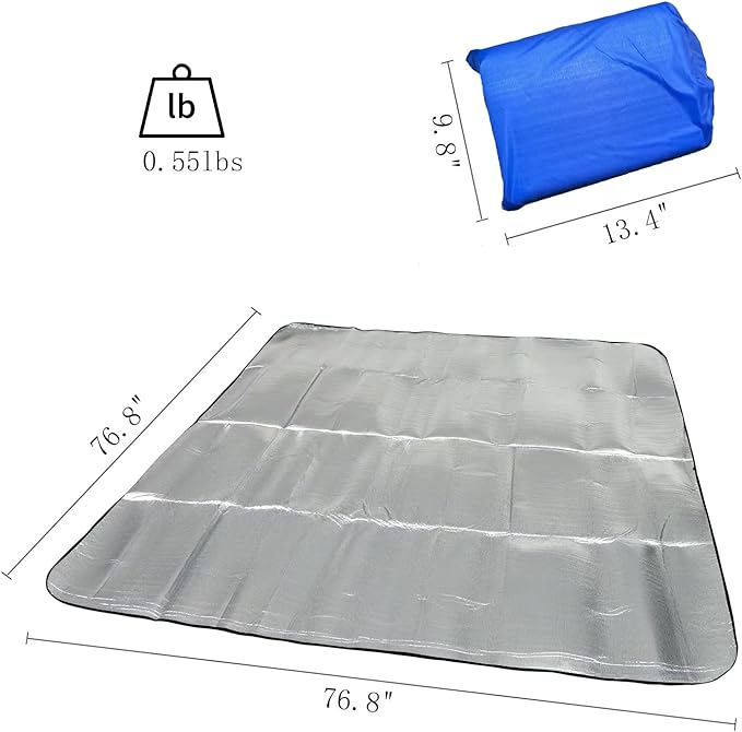 Wind Tour Outdoor Double-Sided Moisture-Proof Aluminum Foil Foam Pad Waterproof and Insulating Foil Mat Picnic Mat Camping Mat for Beach Tent and Camping - Image 3
