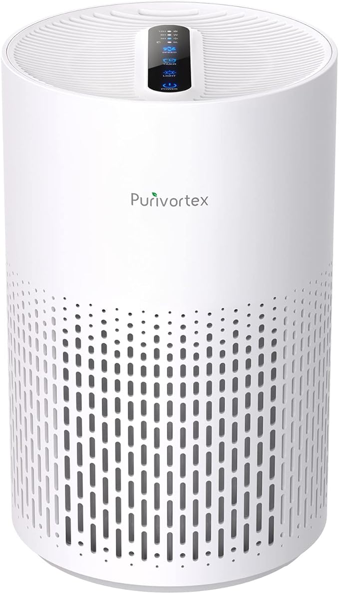 Purivortex Air Purifiers for Home, Quiet HEPA Air Filter for Pollen, Smoke, Dust, Pet Dander, Odor, Hair, Covers Up to 880 Sq Ft, PX500 White by Purivortex