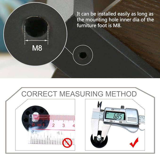 uxcell M8 x 10 x 30mm Leveling Feet Adjustable Leveler Threaded Floor Protector Cover for Furniture Leg 4 Pack - Image 3