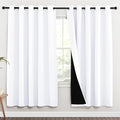 NICETOWN 100% Blackout Window Curtain Panels, Full Light Blocking Drapes with Black Liner for Nursery, 72-inch Drop Thermal Insulated Draperies (White, 2 Pieces, 70-inch Wide Per Panel) by NICETOWN