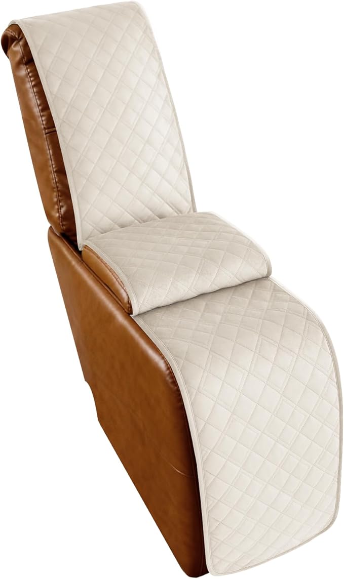 Arfntevss Recliner Sectional Couch Covers for Reclining Sectional L Shape Sofa Cover Non Slip Washable Recliner L Shaped Slipcover Middle Console Protector (1 Console Cover, Beige) by Arfntevss