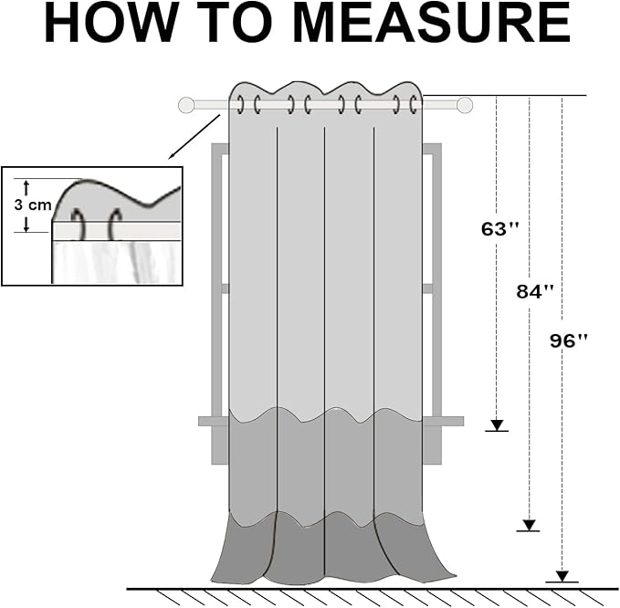 Hiasan Blackout Curtains for Bedroom, 42 x 63 Inches Length - Thermal Insulated & Light Blocking Window Curtains for Living Room, 2 Drape Panels Sewn with Tiebacks, Light Grey - Image 7