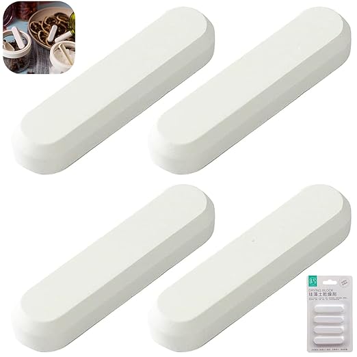 4 Pcs Diatom Drying Stick, Reusable Moisture Absorbing Rod Water Absorption Rod Drying Strip Diatomaceous Earth Moisture Absorber for Spices Jewelry Shoes Boxes Electronics Storage by Unknown