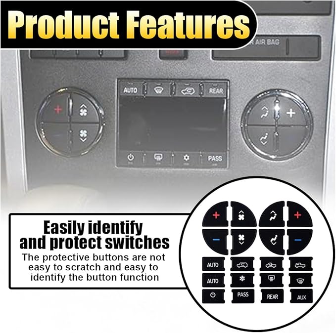 AC Dash Button Repair Decal Stickers, Repair for Ruined Faded A/C Control Buttons Car Fixing Decal Replacement Compatible with Most Vehicles - Car Truck SUV Accessories - Image 3