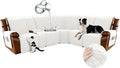 Arfntevss Waterproof Recliner Sectional Couch Covers for Reclining L Shape Sofa Cover Non Slip Washable L Shaped Slipcover Sets for Dog Furniture Protector (5 Seat with 1 Console Cover, Cream White) by Arfntevss