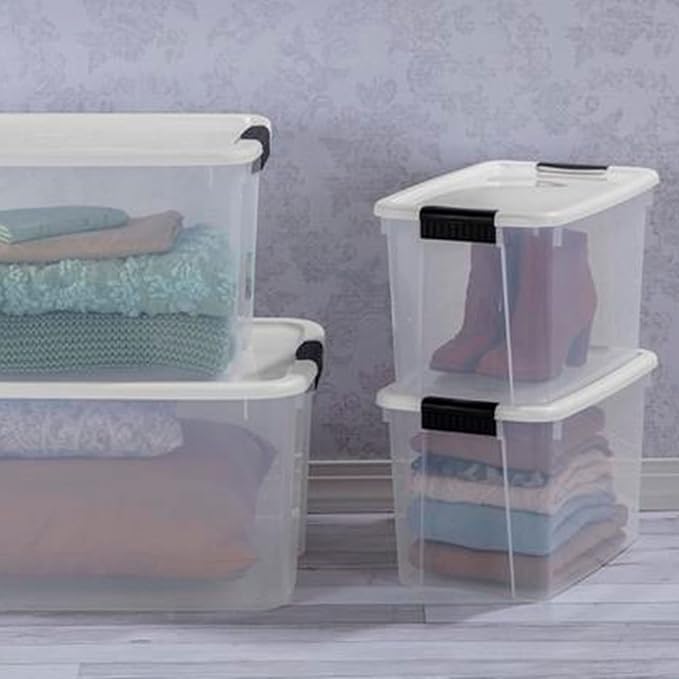 Sterilite 6-Pack Ultra Latching Box, Storage Bins with Lids, Clear Plastic, 30 Quart - Heavy-Duty Organizing Containers for Closet, Bathroom, and Office - Image 6