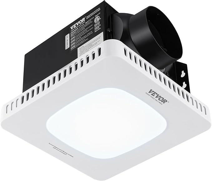 VEVOR Bathroom Exhaust Fan, 110 CFM High-Efficiency Ventilation, Remote Control, 1.5sones Low Noise Bathroom Ceiling Fan with LED Light 3000/4000/5000K, Energy-Saving, Timer - Image 9