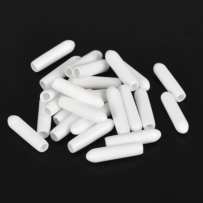 uxcell 20pcs Rubber End Caps 3mm(1/8") ID Vinyl Round End Cap Cover Screw Thread Protectors White - Image 4