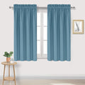 DWCN Blackout Curtains for Living Room Thermal Insulated, Energy Saving & Noise Reducing Bedroom Curtains, Stone Blue, W 38x L 45 Inch, Set of 2 Rod Pocket Curtain Panels by DWCN