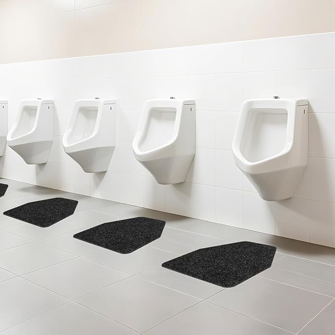 12 Pack Commercial Urinal Mats, Non-Slip Urinal Floor Mat for Men's Bathroom, Washable Rubber Urinal Pads for Business Bathroom - Image 2