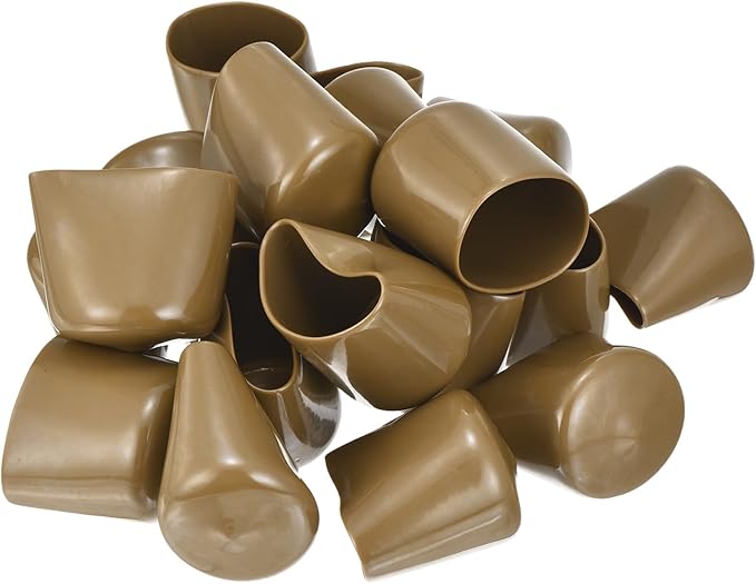 uxcell 20pcs Rubber End Caps 39mm(1 1/2") ID Vinyl PVC Round Tube Bolt Cap Cover Screw Thread Protectors Light Brown - Image 4