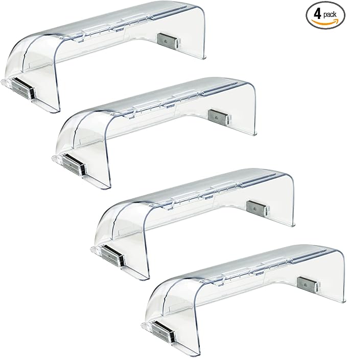 Heating & Air Vent Deflector for Vents, Sidewall, Ceiling, Floor Registers - Adjust Between 9"-14", Magnetic Vent Covers for Air Conditioning, Heat, AC, Floor, Under Furniture (4 Pack Clear) by Binazon