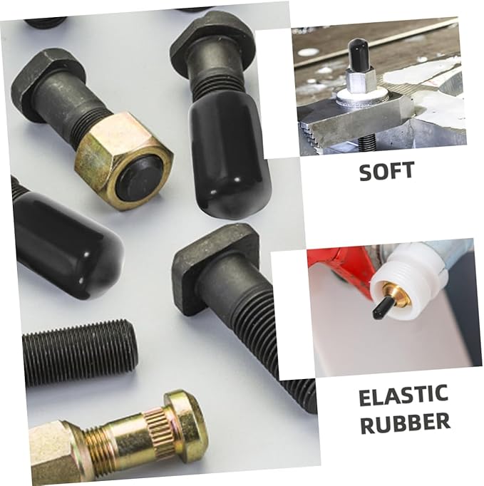Healifty 80pcs Rubber End Cap Flexible Thread Protectors for Screw and Tube for Furniture Moisture and Contaminant Resistant Compact Design for Easy Use - Image 3