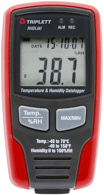 Triplett RHDL60-NIST USB Temperature/Humidity Datalogger with Certificate of Calibration to NIST - Record 16,000 Readings Each by Triplett