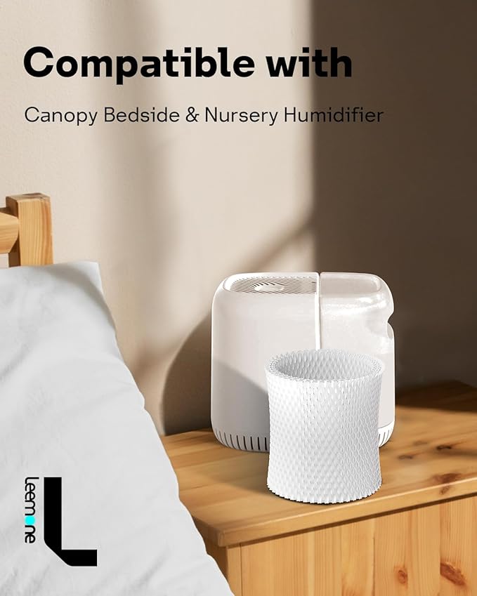 Leemone 4-Pack Bedside Humidifier Filter Replacement Compatible with Canopy Bedside & Nursery Humidifiers, Made with Wood Pulp & Paper Filter, Humidifier Wicking Filter Lasts Up to 6 Weeks - Image 2