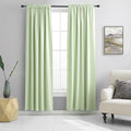 DONREN 90 inch Length Room Darkening Curtain Panels for Living Room - Energy Efficient Blackout Bedroom Curtains Thermal Insulated Rod Pocket,Light Green,52 x 90 inch Set of 2 Panels by DONREN