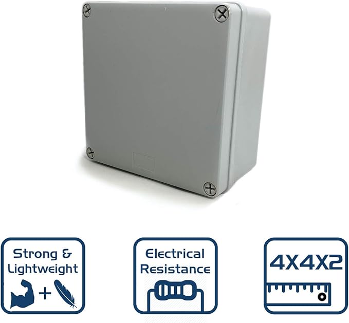 Co. 4" x 4" x 2.4" Weather & Dust Proof PS Plastic Junction Conduit Box Electronics Enclosure 1 Pack - Image 4