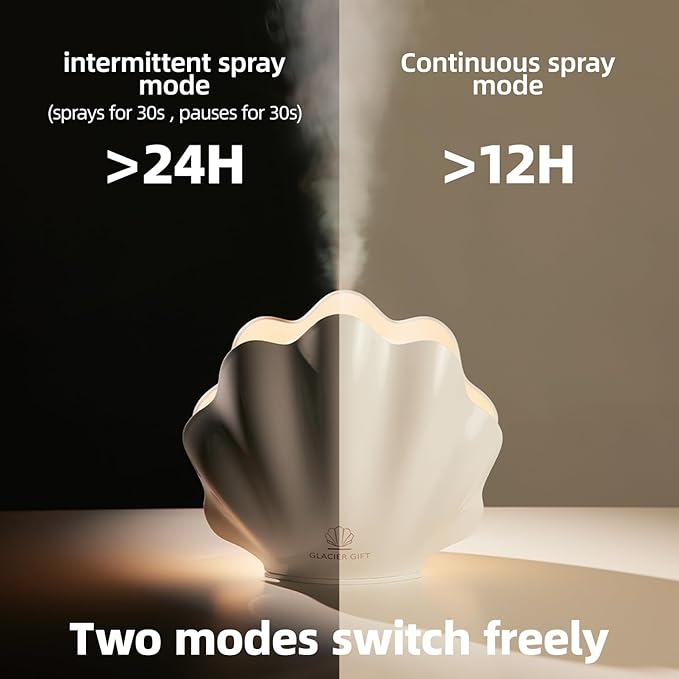 Essential Oil Diffuser 260ML, Shell Aroma Diffuser with Remote Control, 7 Colors LED Night Light for Bedroom Home Relaxation, Valentines Day Gifts - Image 4