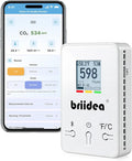 Wireless Indoor Air Quality Monitor, Briidea Bluetooth Portable CO2 Detector with NDIR Sensor for Home Office School, CO2 Temp Humidity Monitoring, App Data History, E-Ink Screen, 4-Year Battery Life by briidea