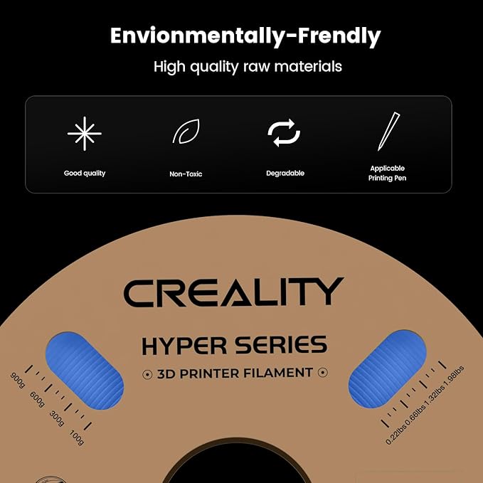 Creality Hyper 3D Printer PLA Blue Filament High Speed Printing 1.75mm 2.2lbs Spool ±0.03mm Dimensional Accuracy Flow Durable Resistant Smooth for Ender 3 v3 Plus KE K1 Max K1C 3D Printers - Image 5