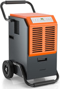 COSTWAY 163 Pints Commercial Dehumidifier, 4500 Sq.Ft Crawl Space Dehumidifier with Drain Hose, 24H Timer, for Basement, Warehouse, Job Site (Orange) by COSTWAY