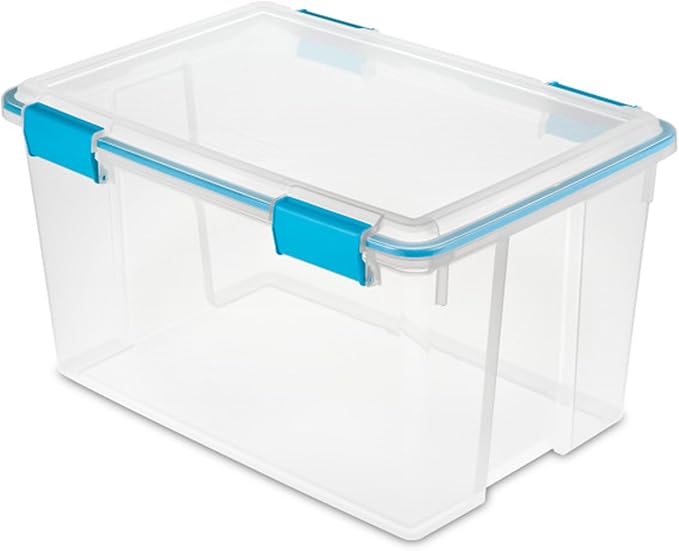 Sterilite 8-Pack Gasket Box, Weather-Resistant Storage Bins with Latching Lids, 54 Quart - Heavy-Duty Organizing Containers for Closet, Bathroom, and Office - Image 2