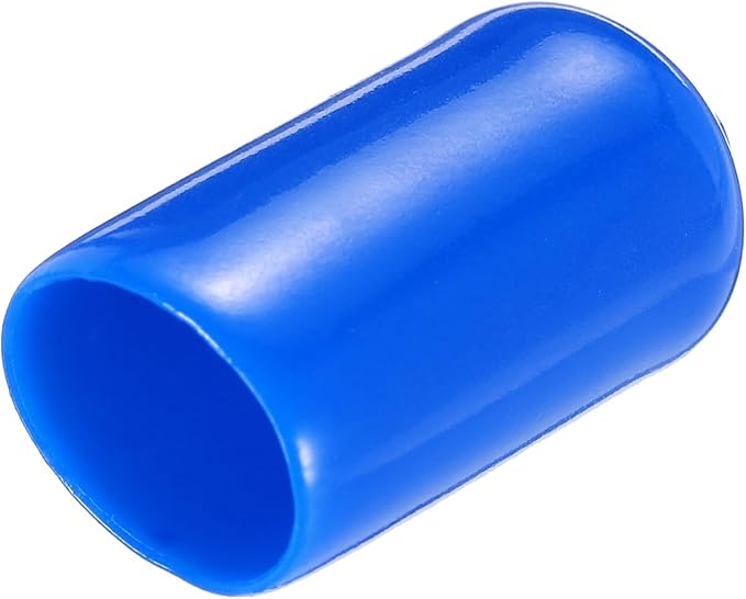 uxcell 20pcs Rubber End Caps 8mm(5/16") ID Vinyl PVC Round Tube Bolt Cap Cover Screw Thread Protectors,Blue by uxcell