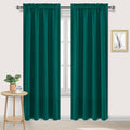 DWCN Blackout Curtains Thermal Insulated, Energy Saving & Noise Reducing Bedroom and Living Room Curtains, Hunter Green, W 52x L 95 Inch, Set of 2 Rod Pocket Curtain Panels by DWCN