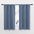 NICETOWN Kitchen Curtains, Short Blackout Curtains & Drapes, Thermal Insulated Blackout Curtain Panels for Kids Room, Play Room (Stone Blue, 34" Wide by 45" Long, 2 PCs) by NICETOWN