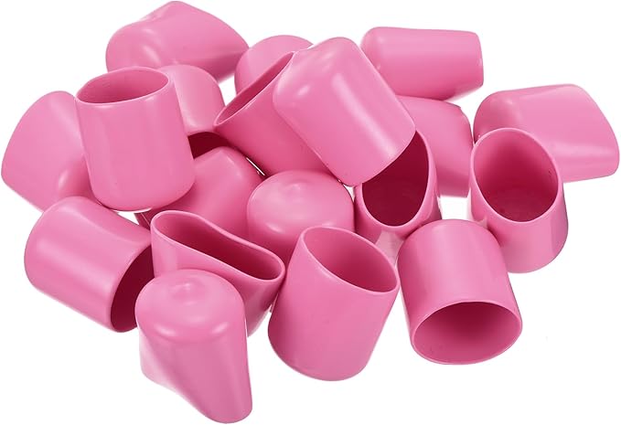 uxcell 20pcs Rubber End Caps 21mm ID Vinyl PVC Round Tube Bolt Cap Cover Screw Thread Protectors Pink - Image 4