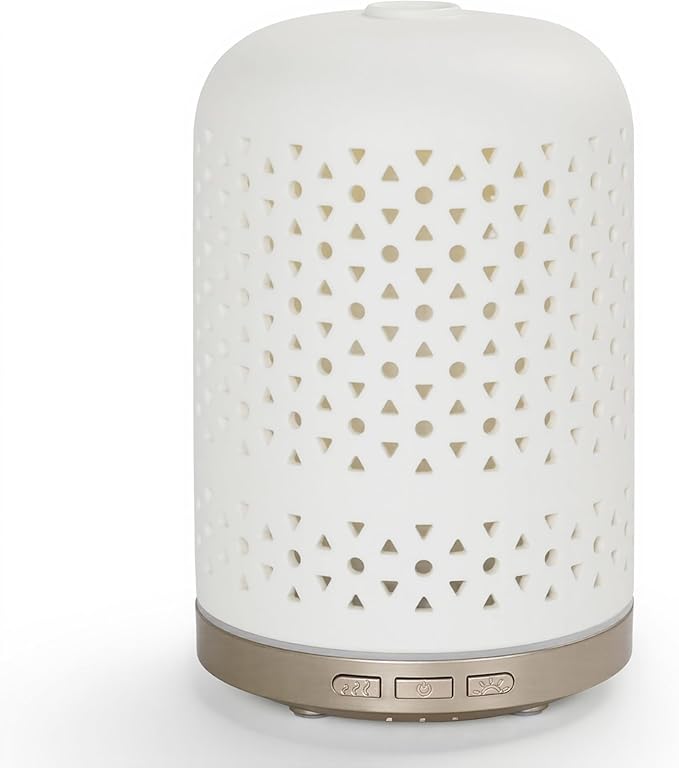 Essential Oil Diffuser – 2.4MHz Ultrasonic Aromatherapy Diffuser, Health Night Light, Timer & Auto Shut-Off, BPA-Free, 120ml Ceramic Scent Diffuser for Home,Yoga, Spa, Meditation, Hotel - Image 8