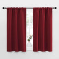 NICETOWN Christmas Burgundy Curtains Blackout Drape Panels - Lights Block Out Window Treatment Short Curtain Sets for Loft and Basement Decoration (Set of 2, 34 by 45-Inch) by NICETOWN