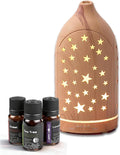 Essential Oil Diffuser,7.1''x3.5'' Diffusers with 3 Aromatherapy Oils Set,Small 200ml Desk Humidifier with 7 LED Colors Night Lights,Waterless Auto-Off for Office Home Decor Gift (Star) by Unknown