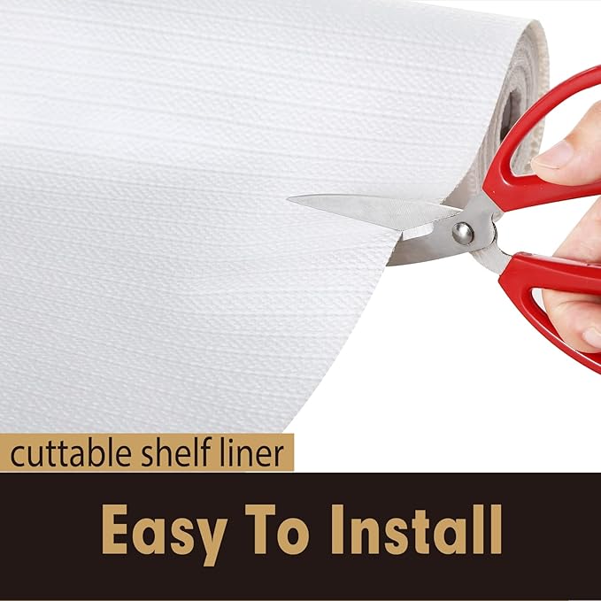 Premium Drawer and Shelf Liner for Cabinet, Non Adhesive Liner for Kitchen, Strong Grip Non Slip Shelf Liners for Kitchen Cabinets, Storage, Drawers, Shelves, Kitchenware and Tableware, White - Image 5
