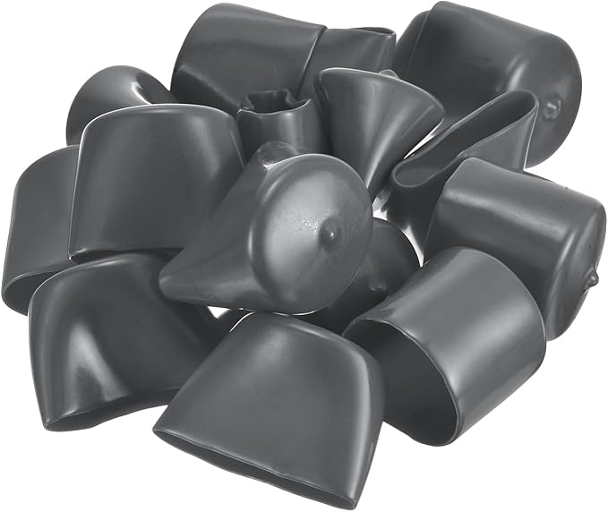 uxcell 20pcs Rubber End Caps 41mm ID Vinyl Round Tube Bolt Cap Cover Thread Protectors Dark Grey - Image 4