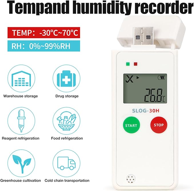 High Accuracy Temperature Humidity Data Logger with LCD Display Alarm Function for Warehouse Cold Chain - Image 4