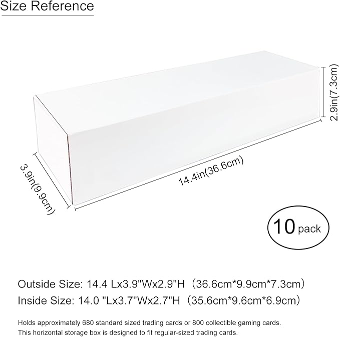IOKUKI 10-Pack Trading-Card Storage Box, 10000 Count Corrugated Cardboard Storage Box with dividers & labels for TCG/Magic/Mtg storage and Collection, 14.4 INCH Horizontal - Image 8